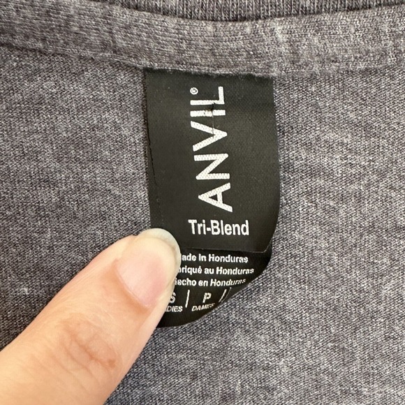 Anvil Tri Blend Gray Graphic Tee President Lincoln Quote V-Neck Short Sleeve - Picture 5 of 9